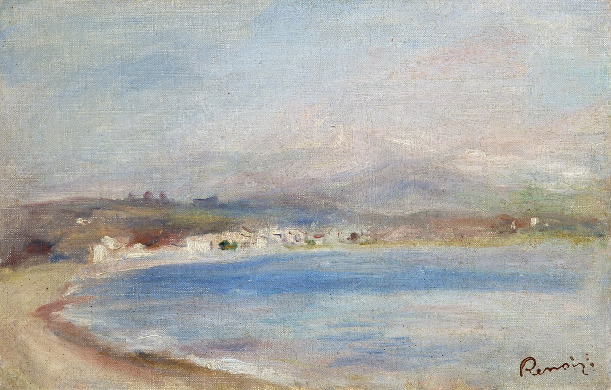 Cros de Cagnes, Deniz, Dağlar, 1910 dolayları (tuval üzerine yağlı boya) by Pierre Auguste Renoir