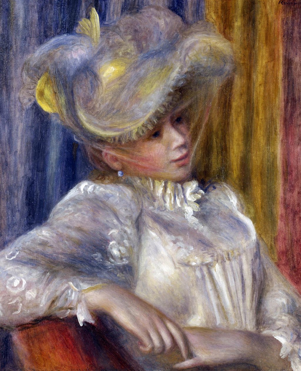 ""Şapkalı Kadın"" Tablosu Pierre Auguste Renoir (1841-1919) 1891 Dim 56x46,5 cm Ulusal Batı Sanatı Müzesi, Tokyo by Pierre Auguste Renoir