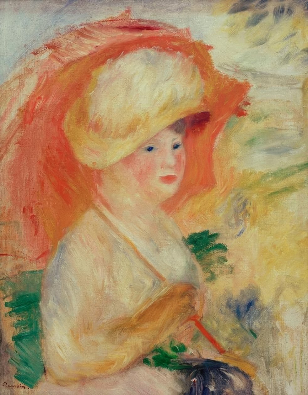şemsiye ile kadın by Pierre Auguste Renoir