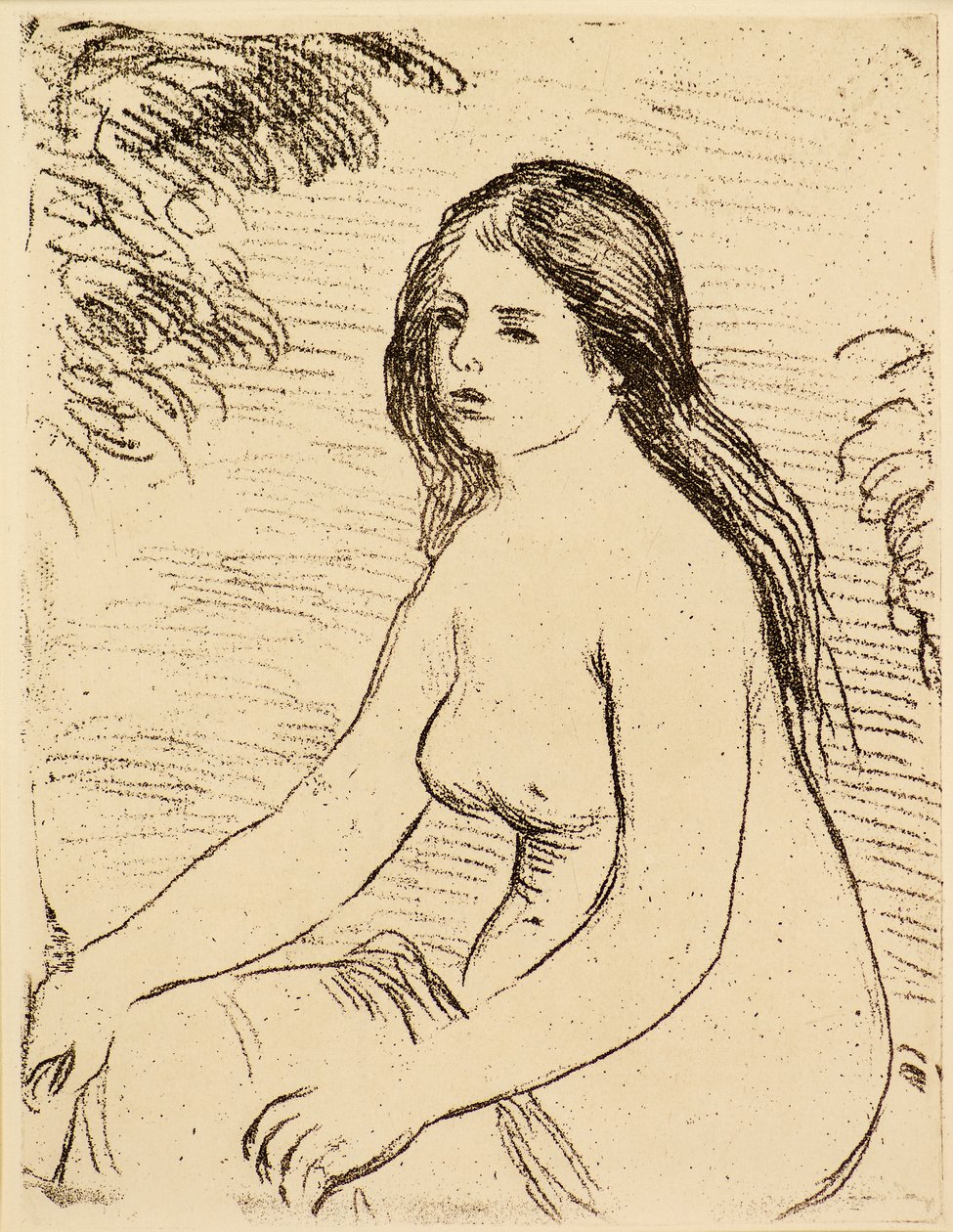 Oturan çıplak kadın [Nude bather] by Pierre Auguste Renoir