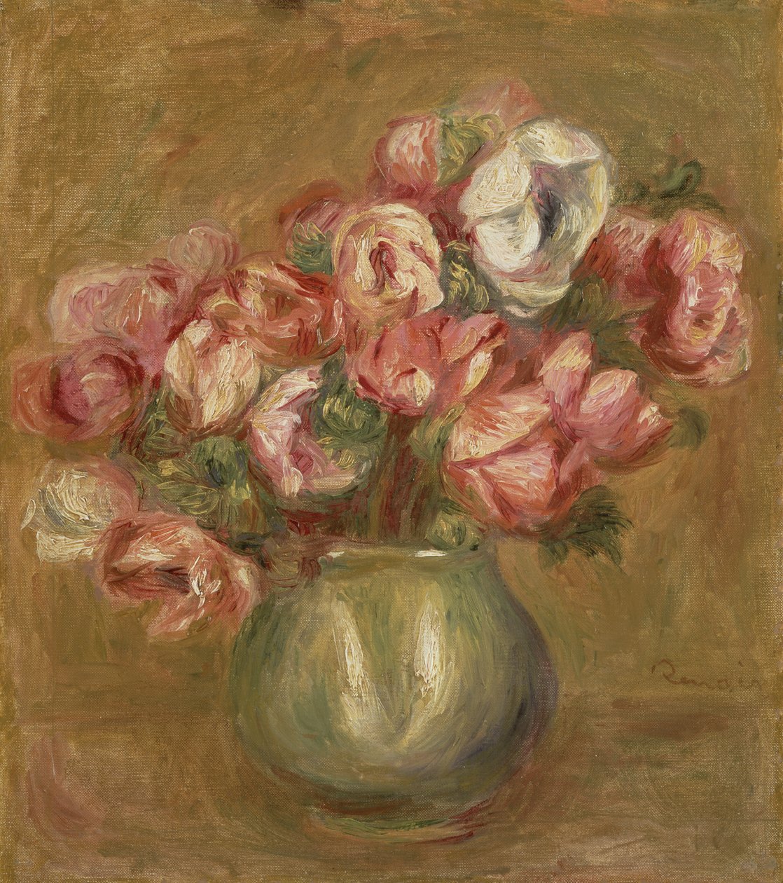 Yeşil Vazoda Çiçekler, 1906 by Pierre Auguste Renoir