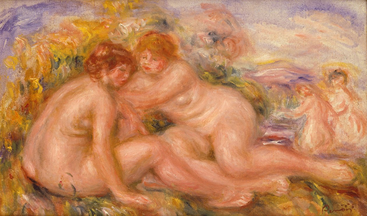 Dört Yıkanan (tuval üzerine yağlı boya) by Pierre Auguste Renoir