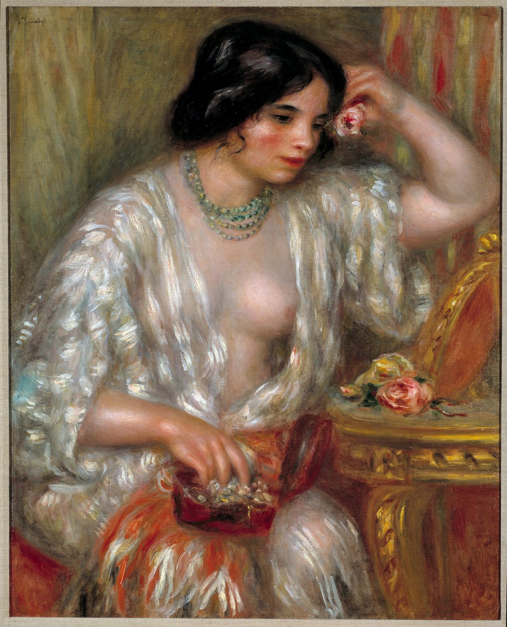 Gabrielle mücevherli: Gabrielle Renard, sanatçının oğlunun hemşiresi. Pierre Auguste Renoir
