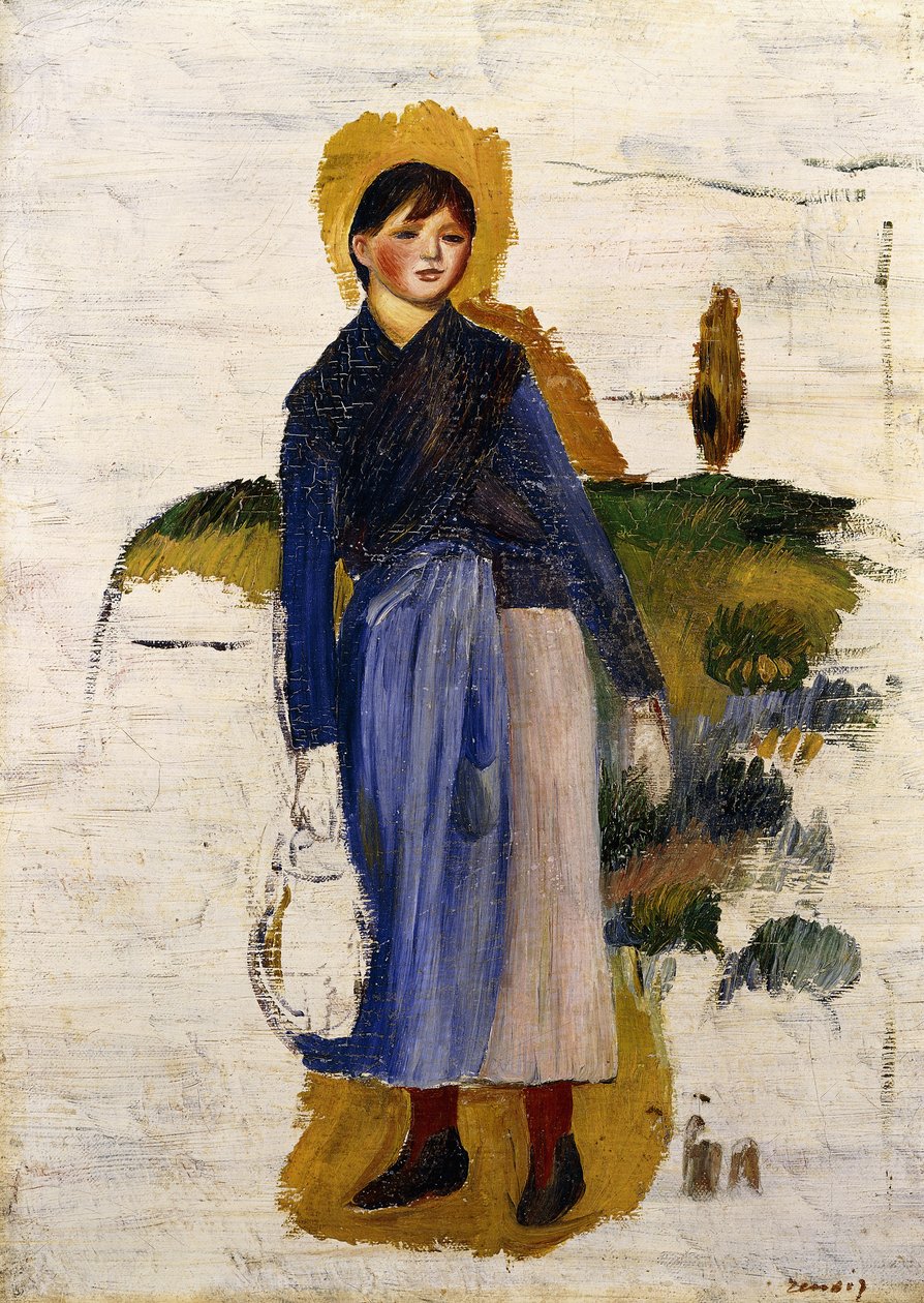 Kırmızı Çoraplı Kız, 1886 by Pierre Auguste Renoir