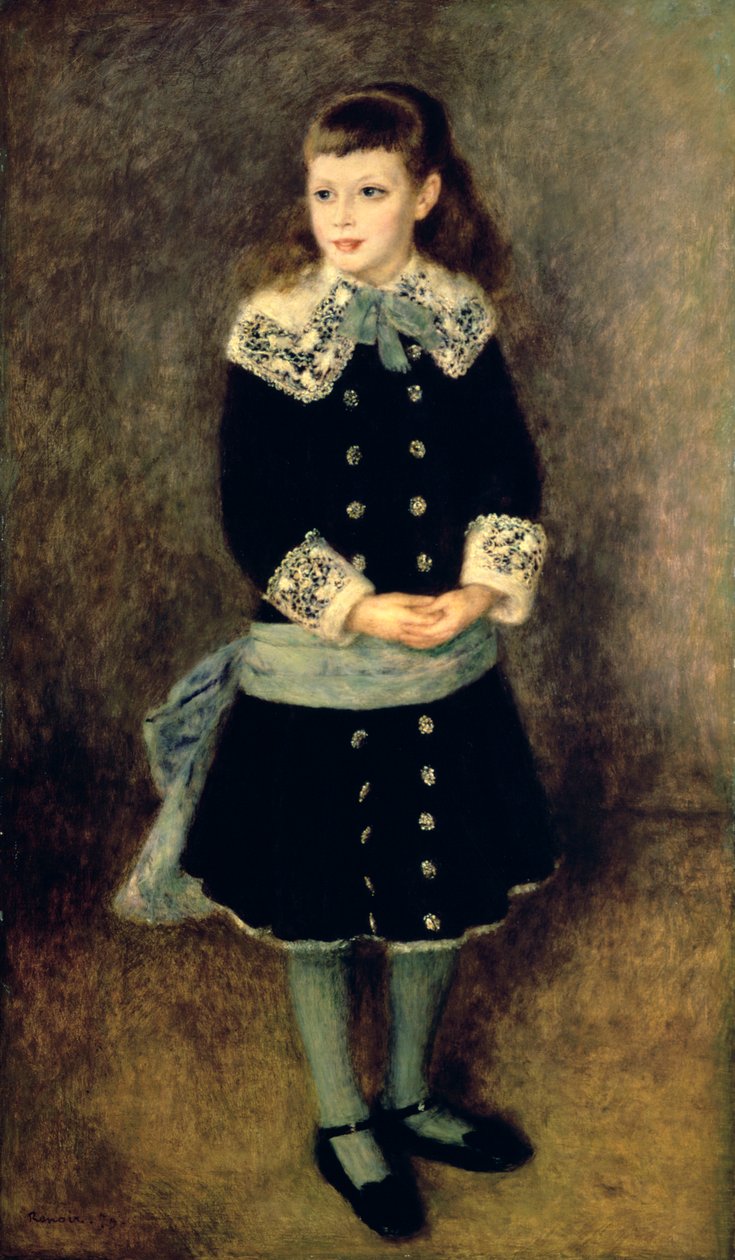 Mavi Kuşaklı Kız, 19. yüzyılın sonları 20. yüzyılın başlarında by Pierre Auguste Renoir