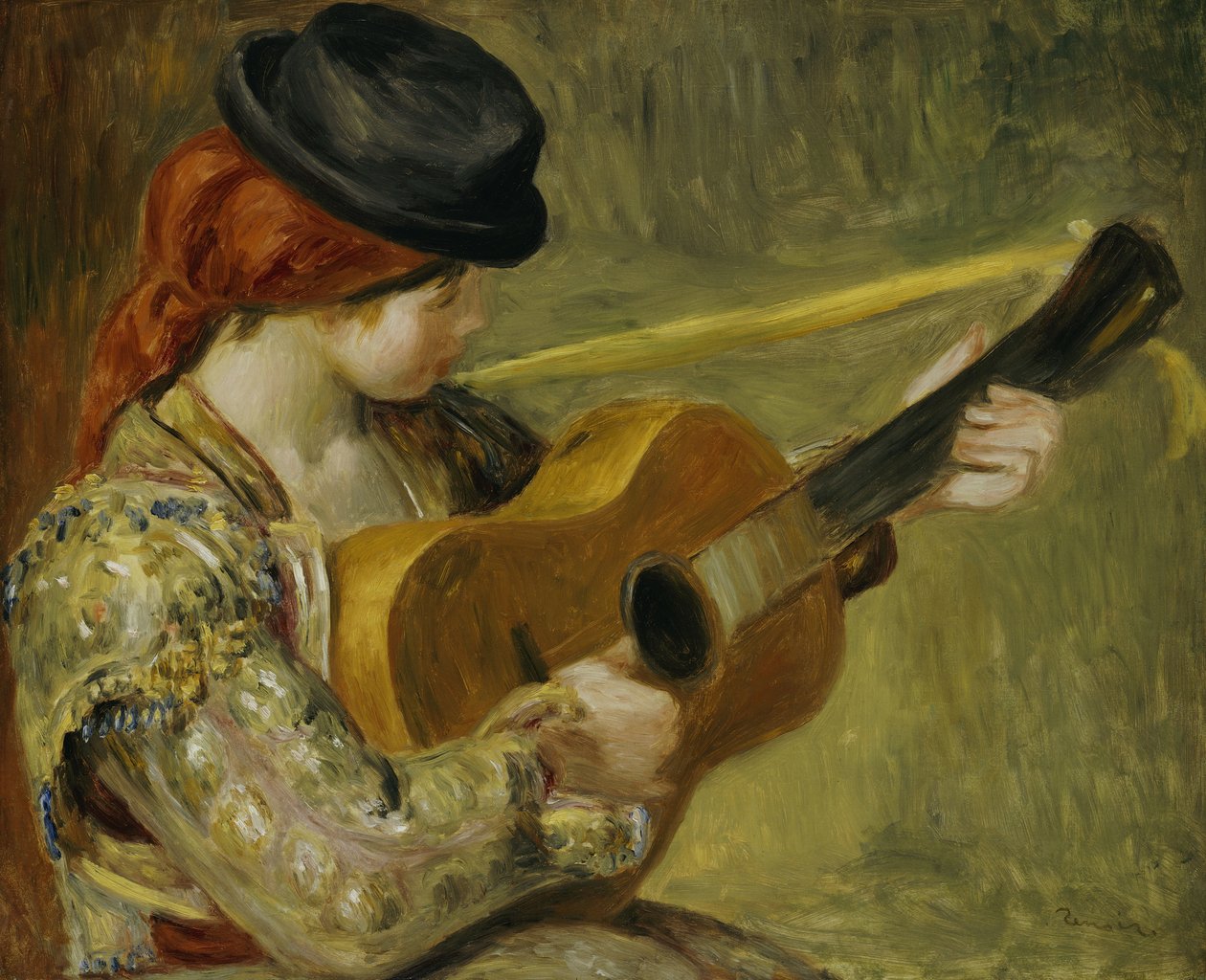 Gitarlı Kız, 1897 by Pierre Auguste Renoir