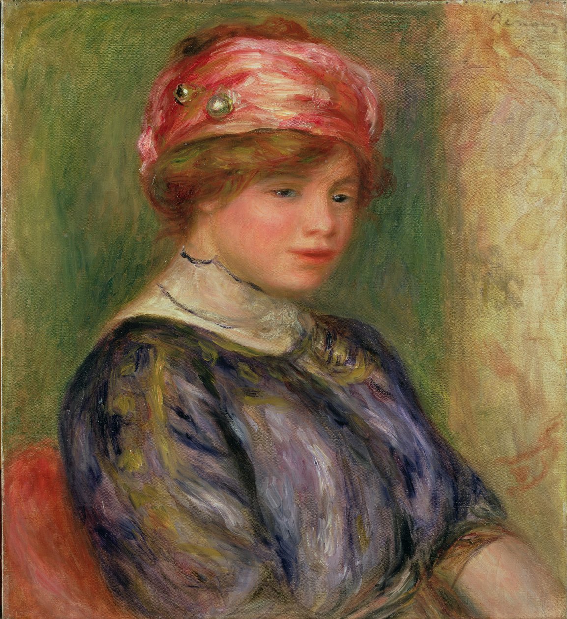 Pembe Şapkalı Kız by Pierre Auguste Renoir