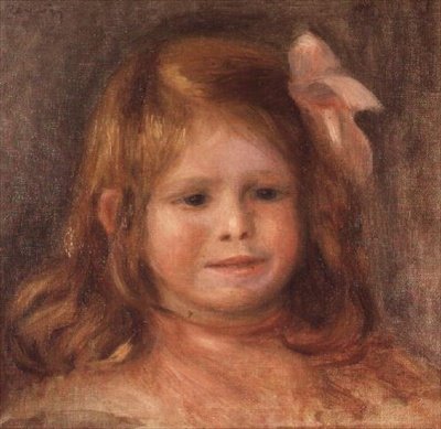 Pembe Kurdeleli Kız by Pierre Auguste Renoir