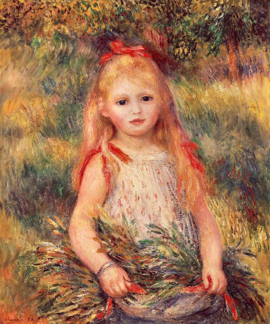 Mısır demetli kız, Pierre-Auguste Renoir (1841-1919), tuval üzerine yağlıboya, 65x54 cm by Pierre Auguste Renoir