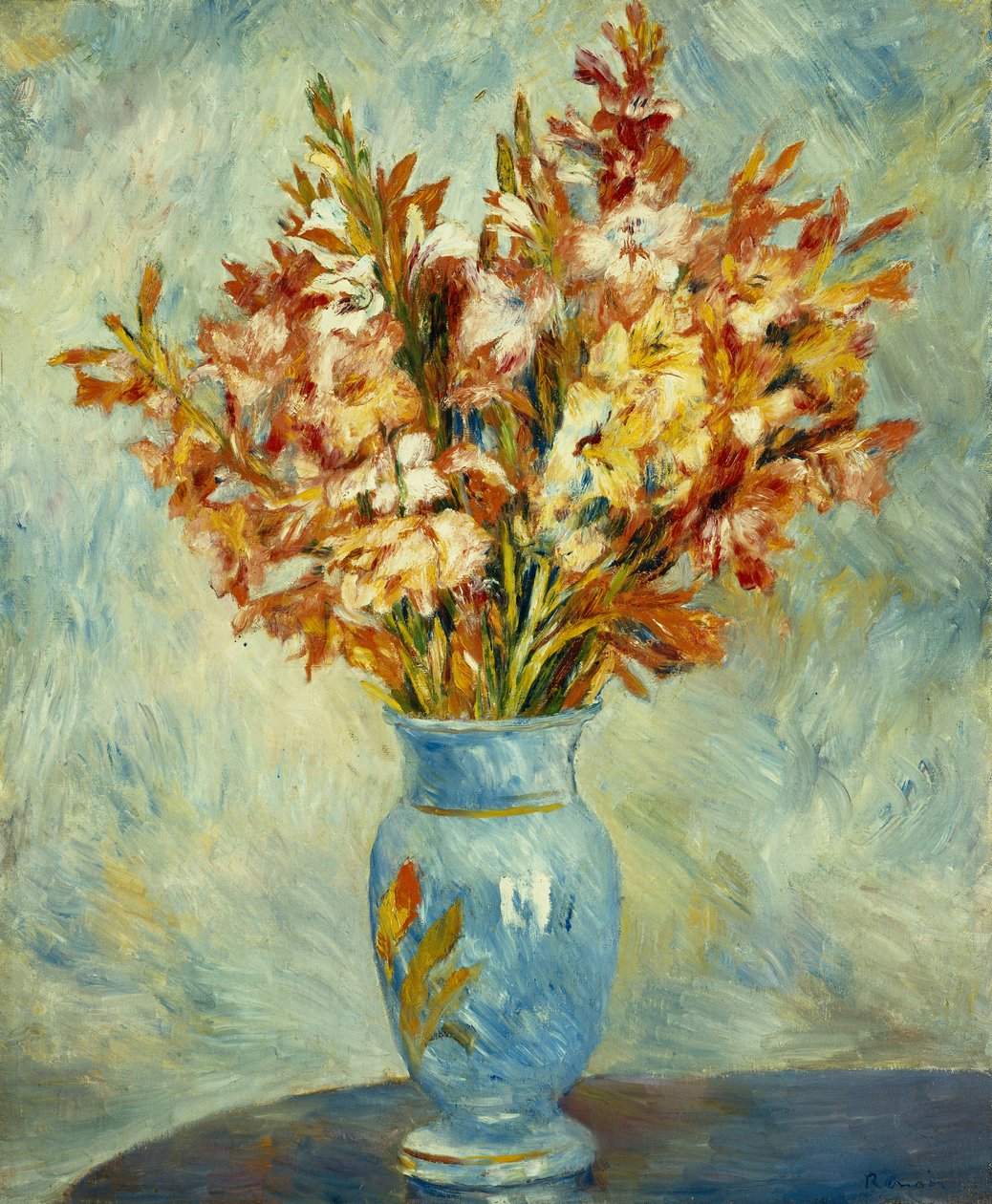 Mavi Vazoda Gladioli; Mavi Vazoda Gladioli, 1884 by Pierre Auguste Renoir