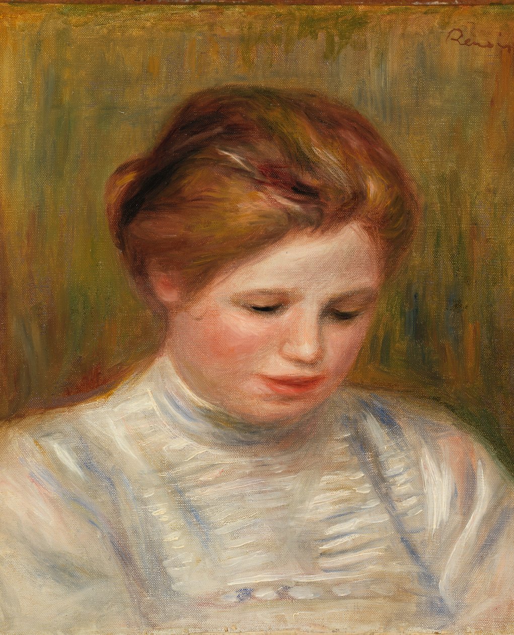 Kafa; Nakışçının Çalışması olarak da adlandırılır by Pierre Auguste Renoir