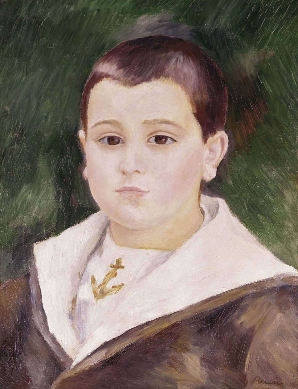 Denizci Takım Elbiseli Genç Bir Çocuğun Başı by Pierre Auguste Renoir