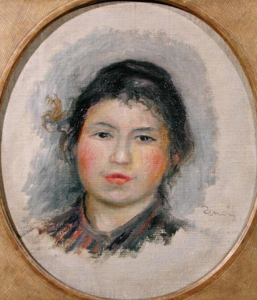 Genç Bir Kadının Başı by Pierre Auguste Renoir