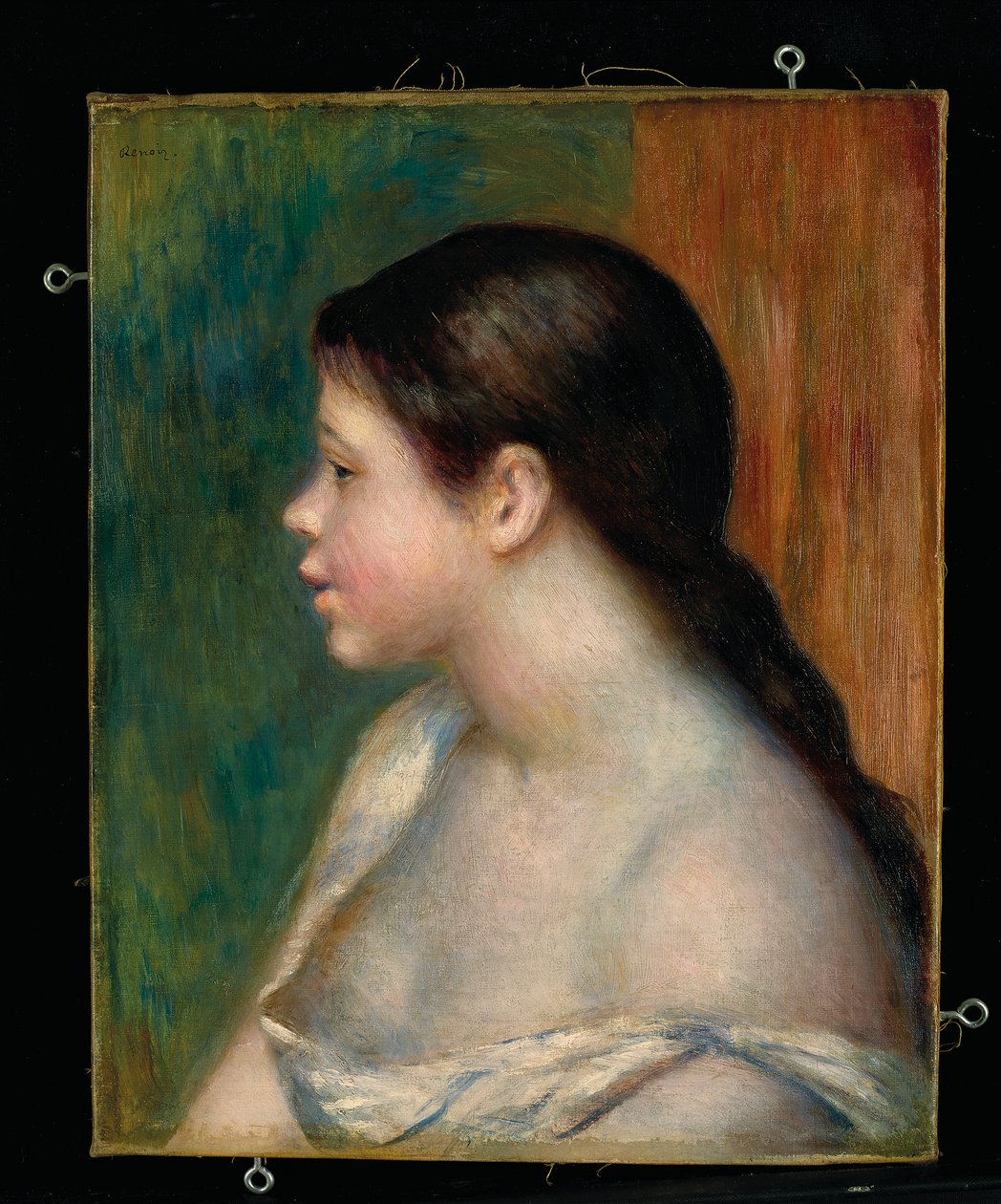 Genç bir kızın başı, 1882 by Pierre Auguste Renoir