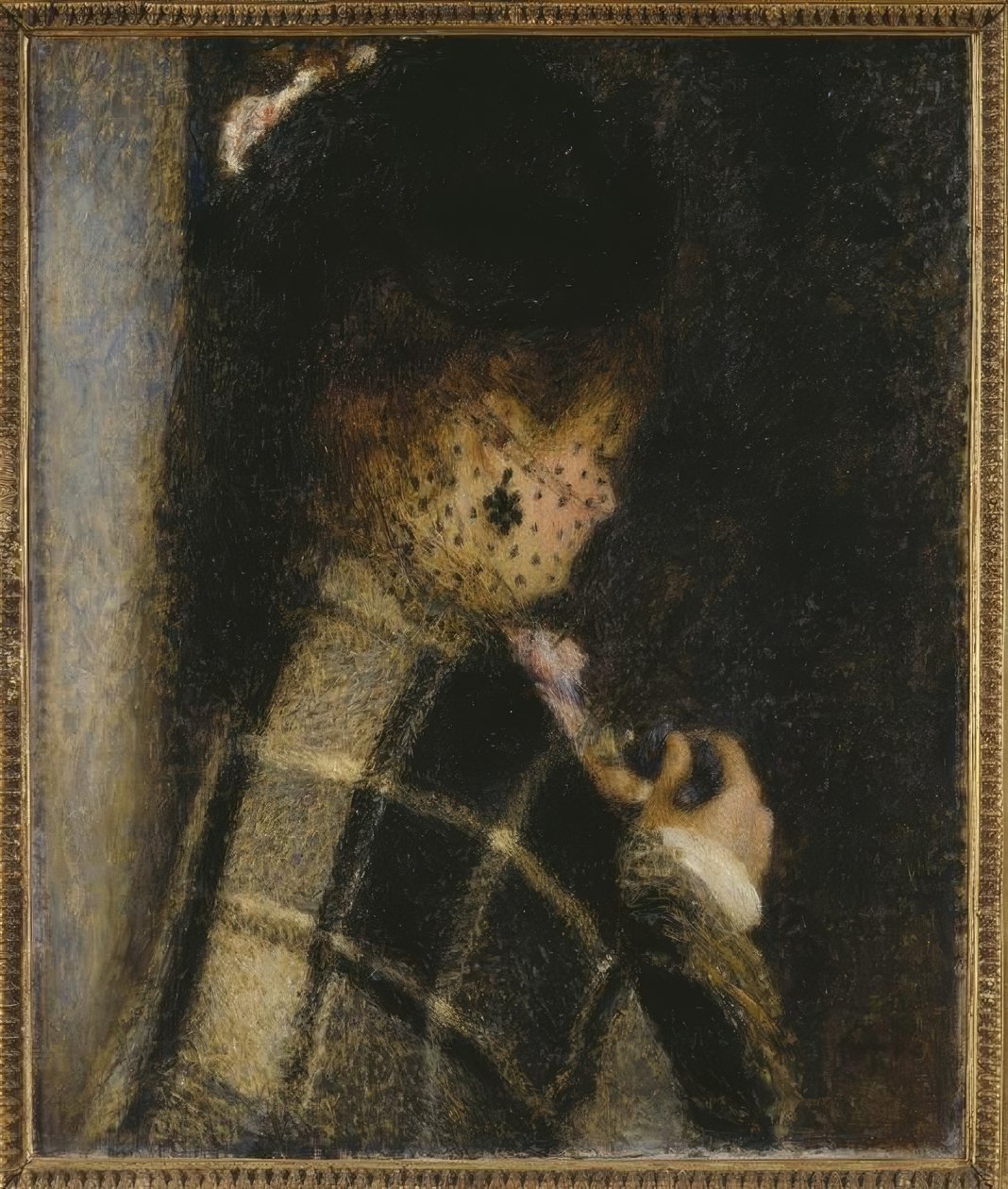 Peçe ile genç kadın by Pierre Auguste Renoir
