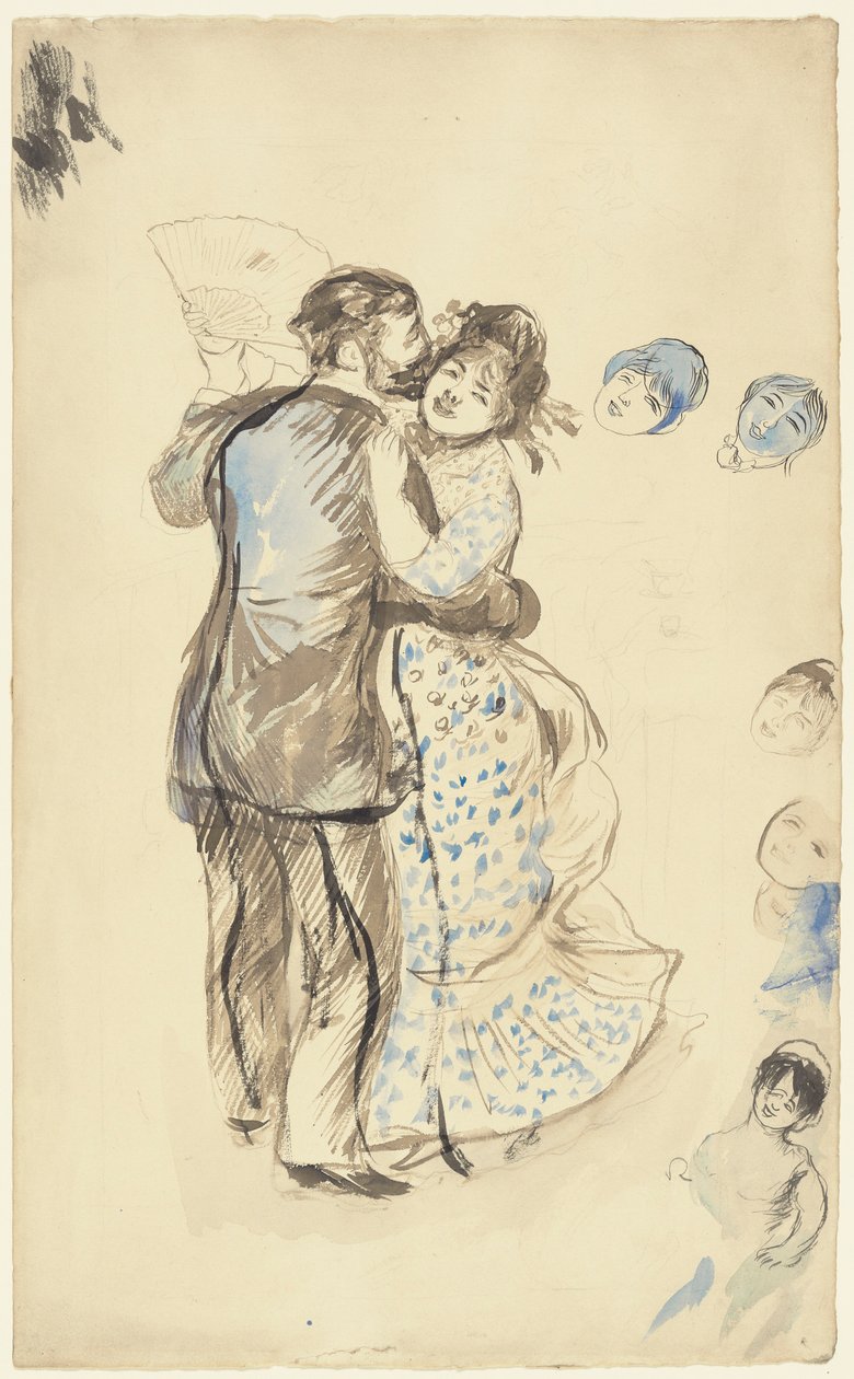 La danse mi? la campagne (Ülkede Dans) by Pierre Auguste Renoir