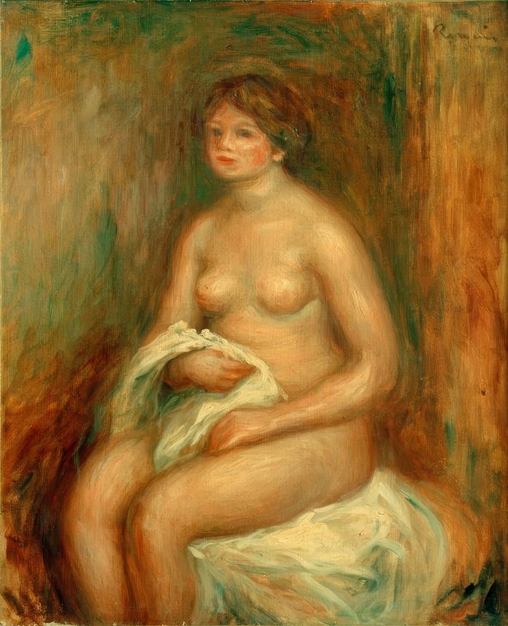 Perdeli kadın by Pierre Auguste Renoir