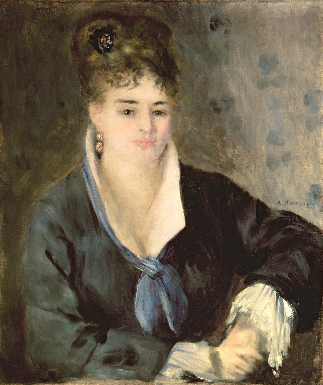 Siyahlı Kadın, 1876 dolayları (tuval üzerine yağlı boya) by Pierre Auguste Renoir