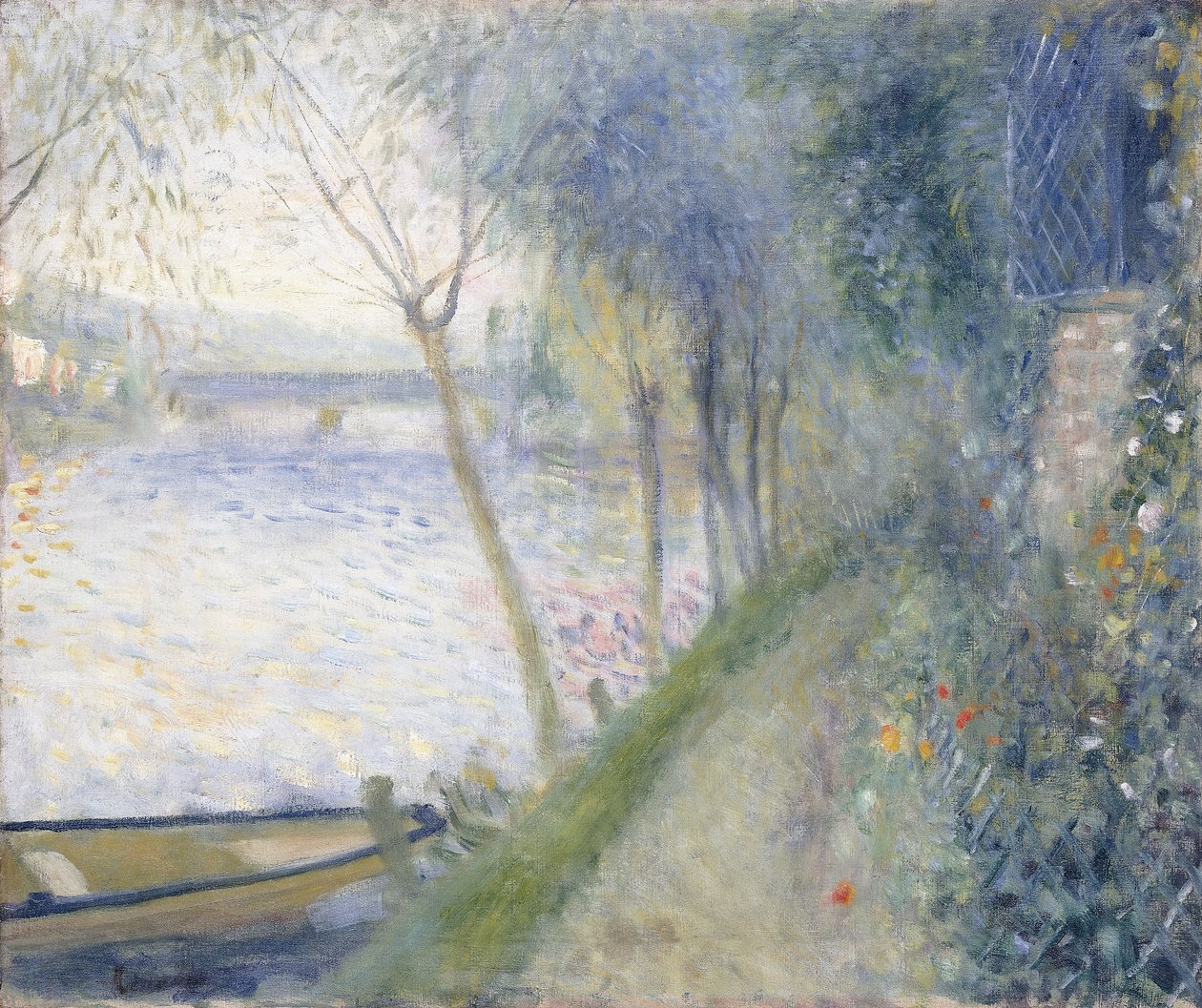 Pont d"Argenteuil ile Seine Kıyısında Manzara by Pierre Auguste Renoir