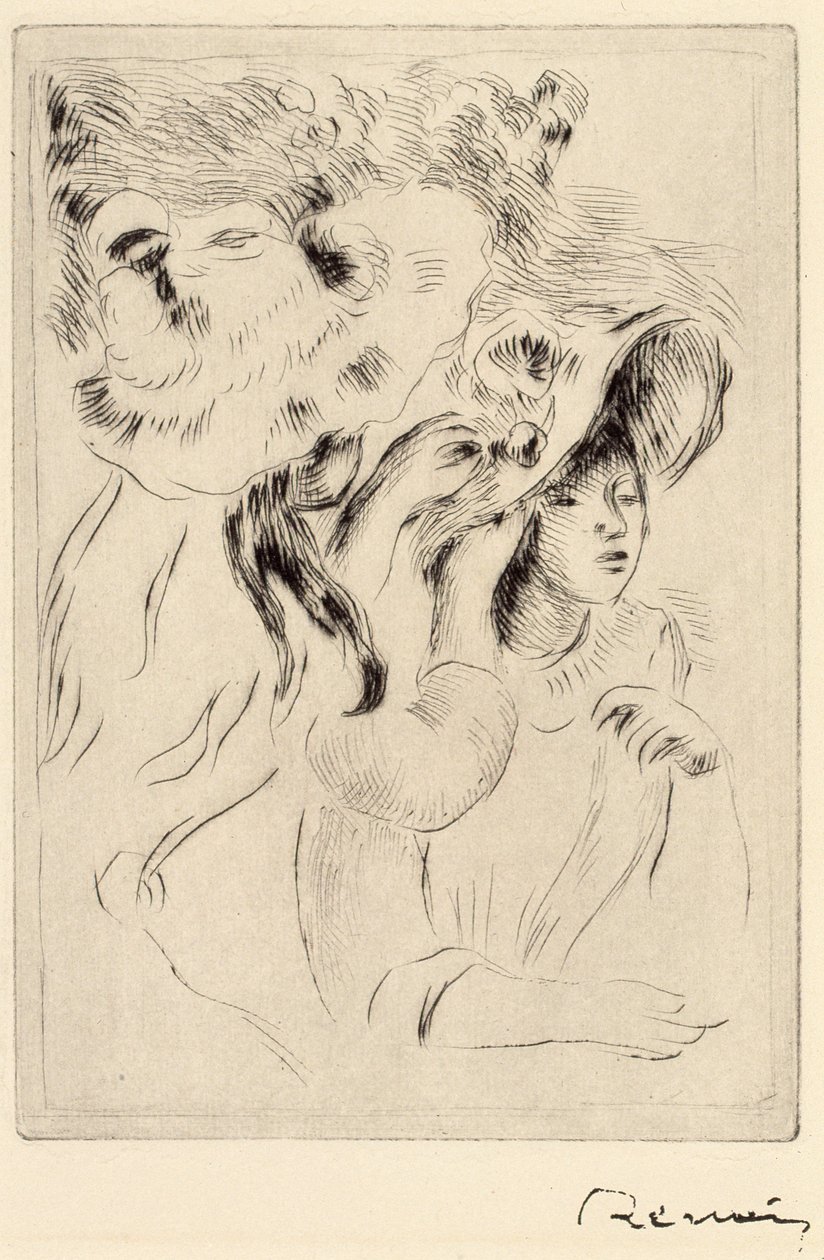Le Chapeau Epignele, Şapkayı İğnelemek, c1894. by Pierre Auguste Renoir