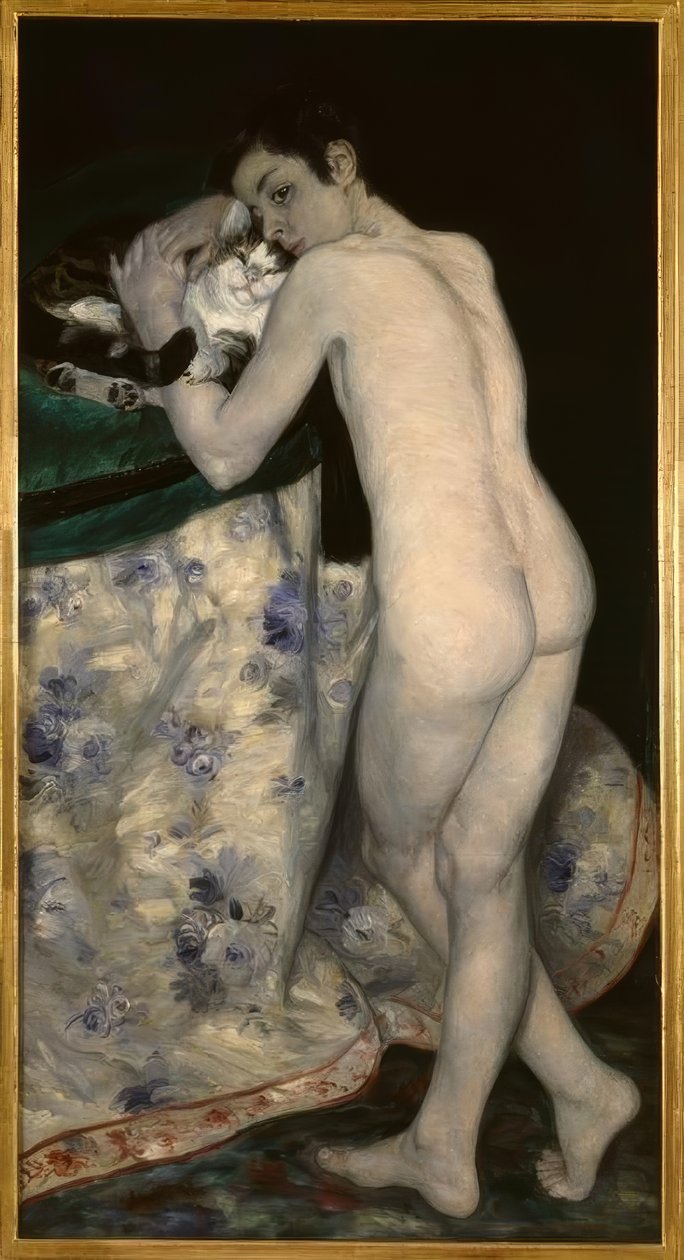 Kedi ile genç çocuk by Pierre Auguste Renoir