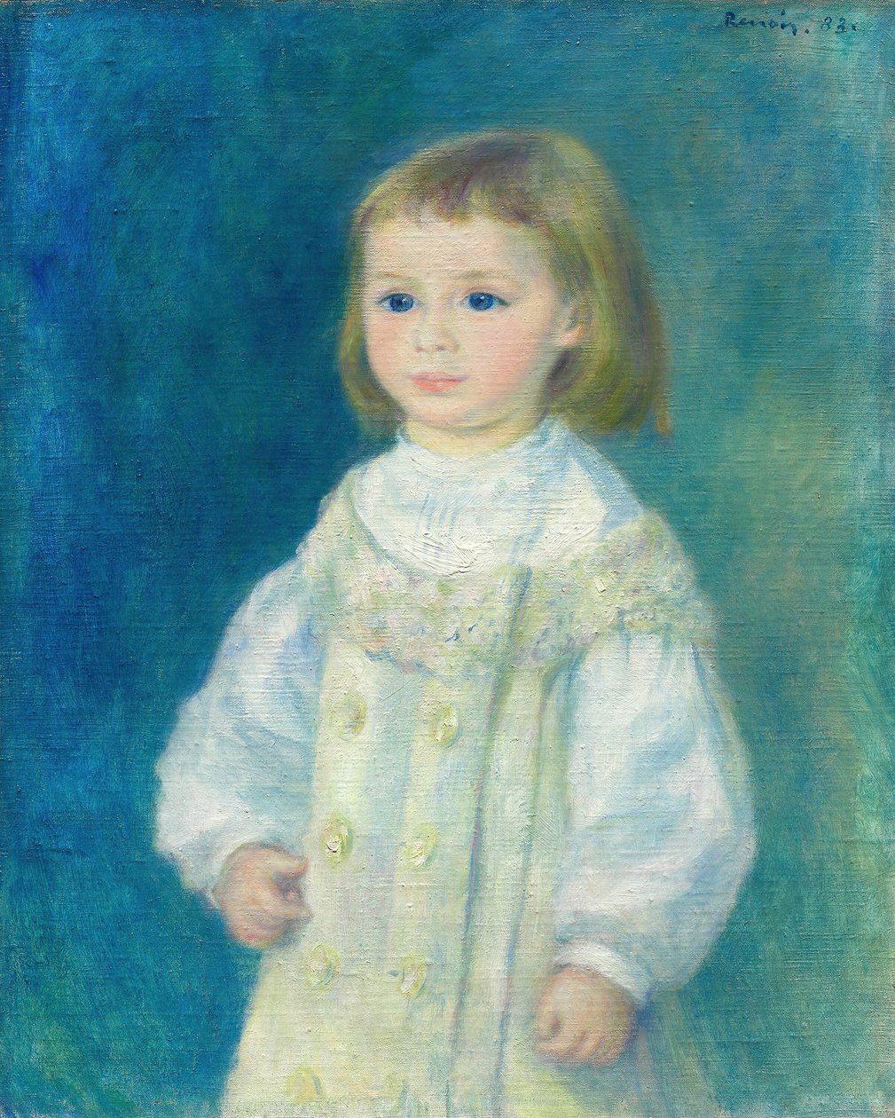 Beyazlı Lucie Berard Çocuk, 1883. by Pierre Auguste Renoir