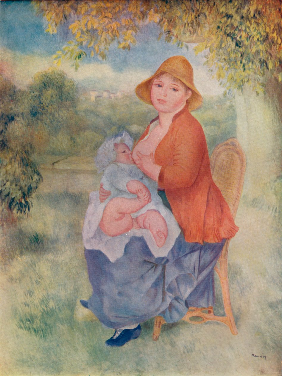 Madam Renoir çocuğunu emzirirken, c1885 1932 by Pierre Auguste Renoir