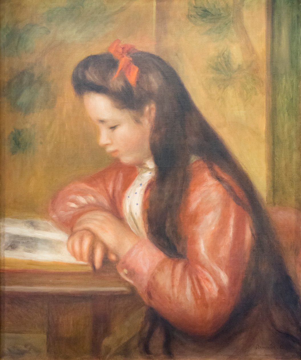 Matmazel Genevieve Caillebotte, geleceğin Madame Chardeau'su, c. 1895 (tuval üzerine yağlı boya) by Pierre Auguste Renoir