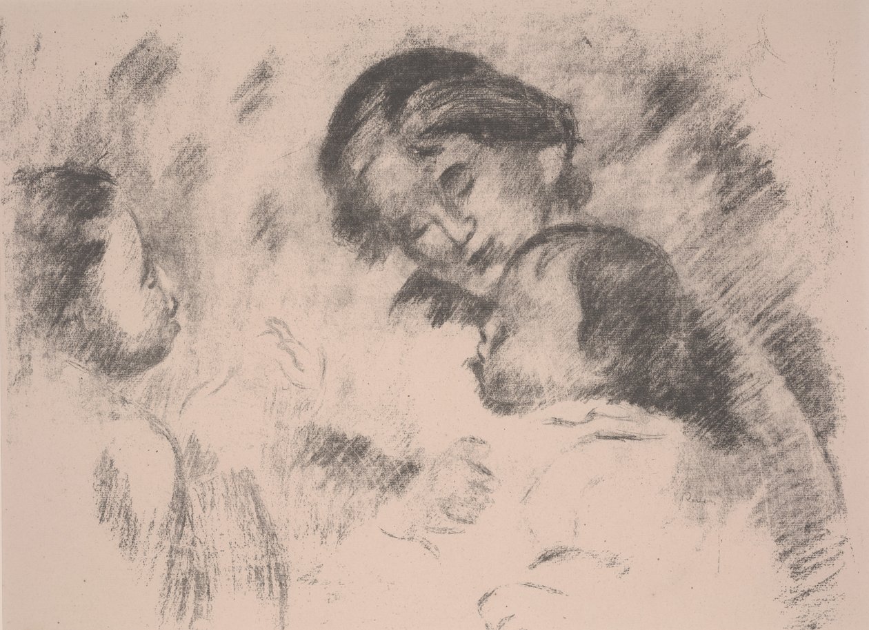 Annelik: Gabrielle, Jean ve Kız by Pierre Auguste Renoir