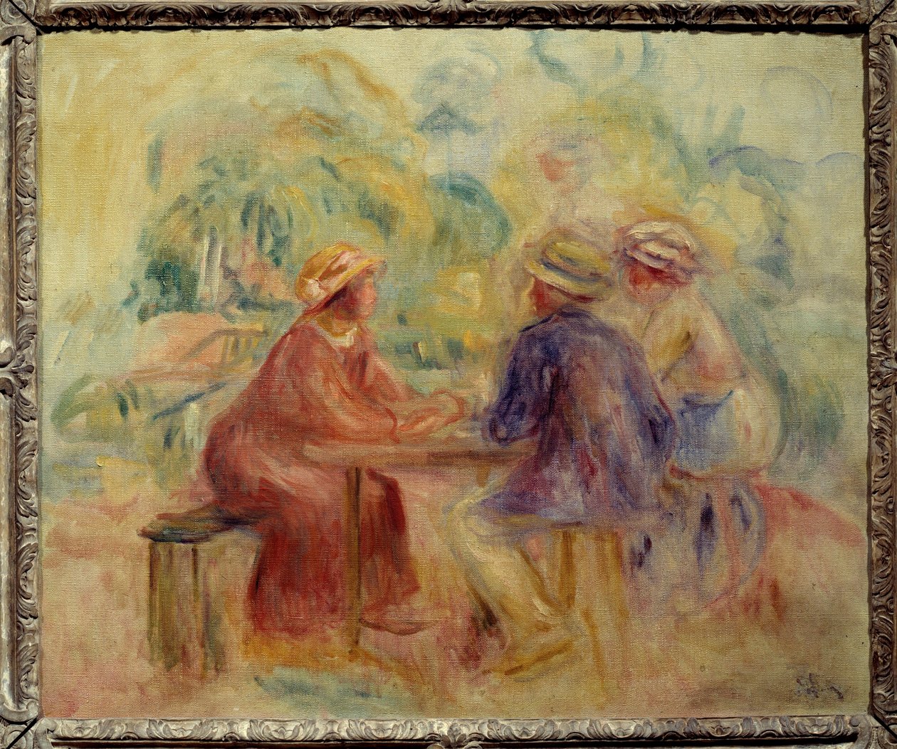 Bahçede buluşma Resim Auguste Renoir (1841-1919) 20. yüzyıl Güneşi. 0,55x0,65 m Paris, Musee d