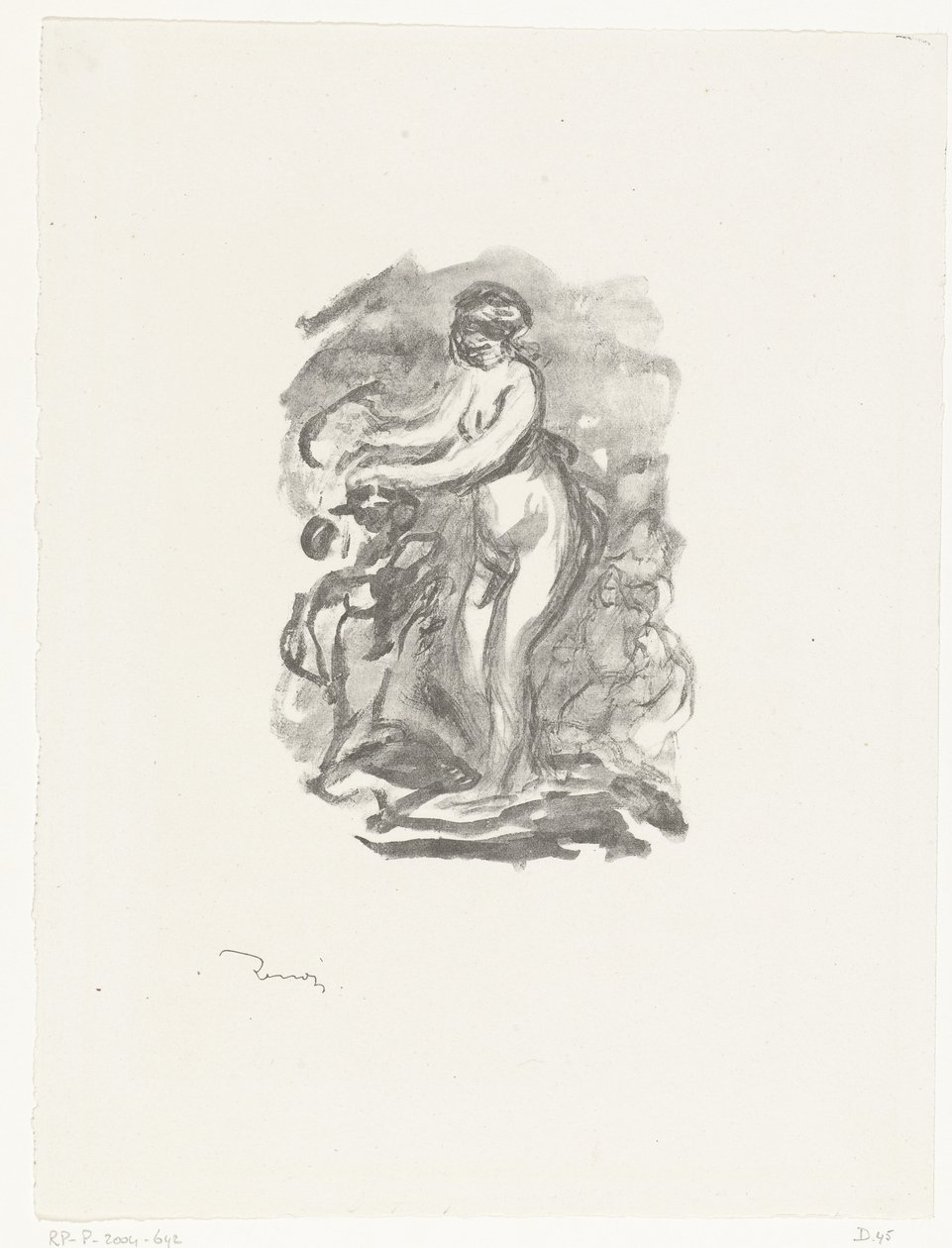Asma yanında duran çıplak kadın Femme au cep de vigne by Pierre Auguste Renoir