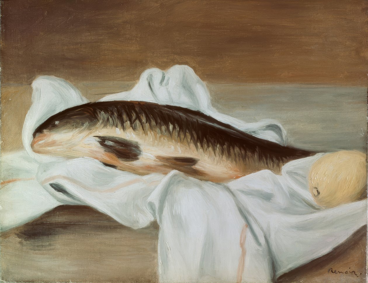 Balık ile natürmort by Pierre Auguste Renoir
