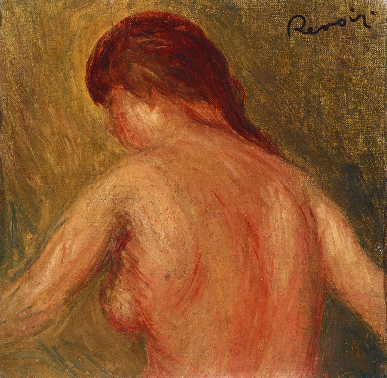 Çıplak Kadın Gövdesi, Arkadan by Pierre Auguste Renoir