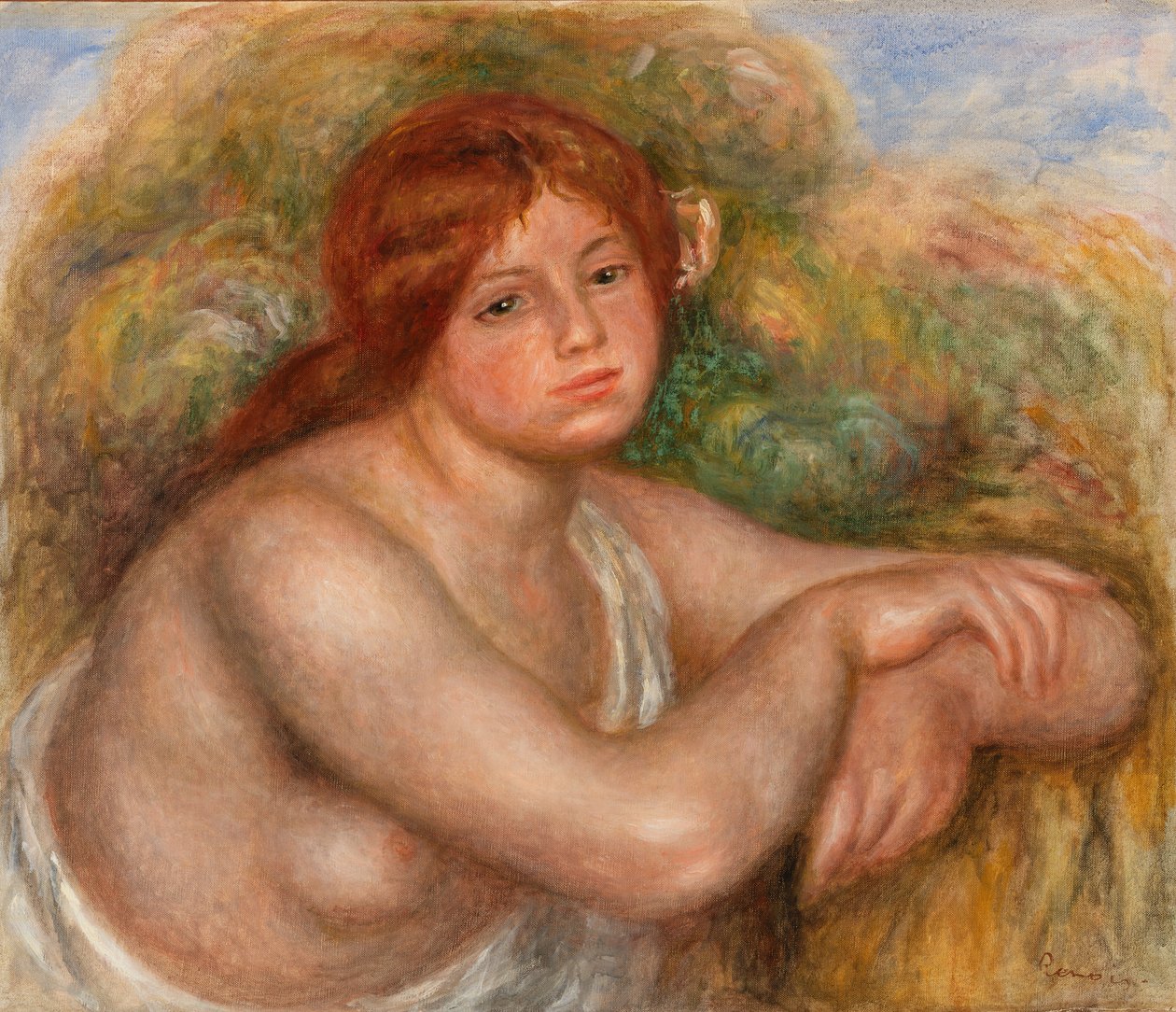 Çıplak Çalışma, Bir Kadının Büstü by Pierre Auguste Renoir