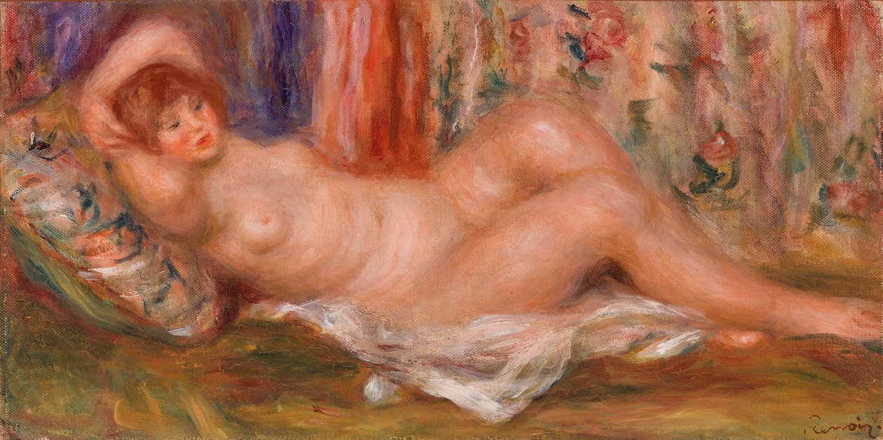 çıplak kadın uzanmış by Pierre Auguste Renoir