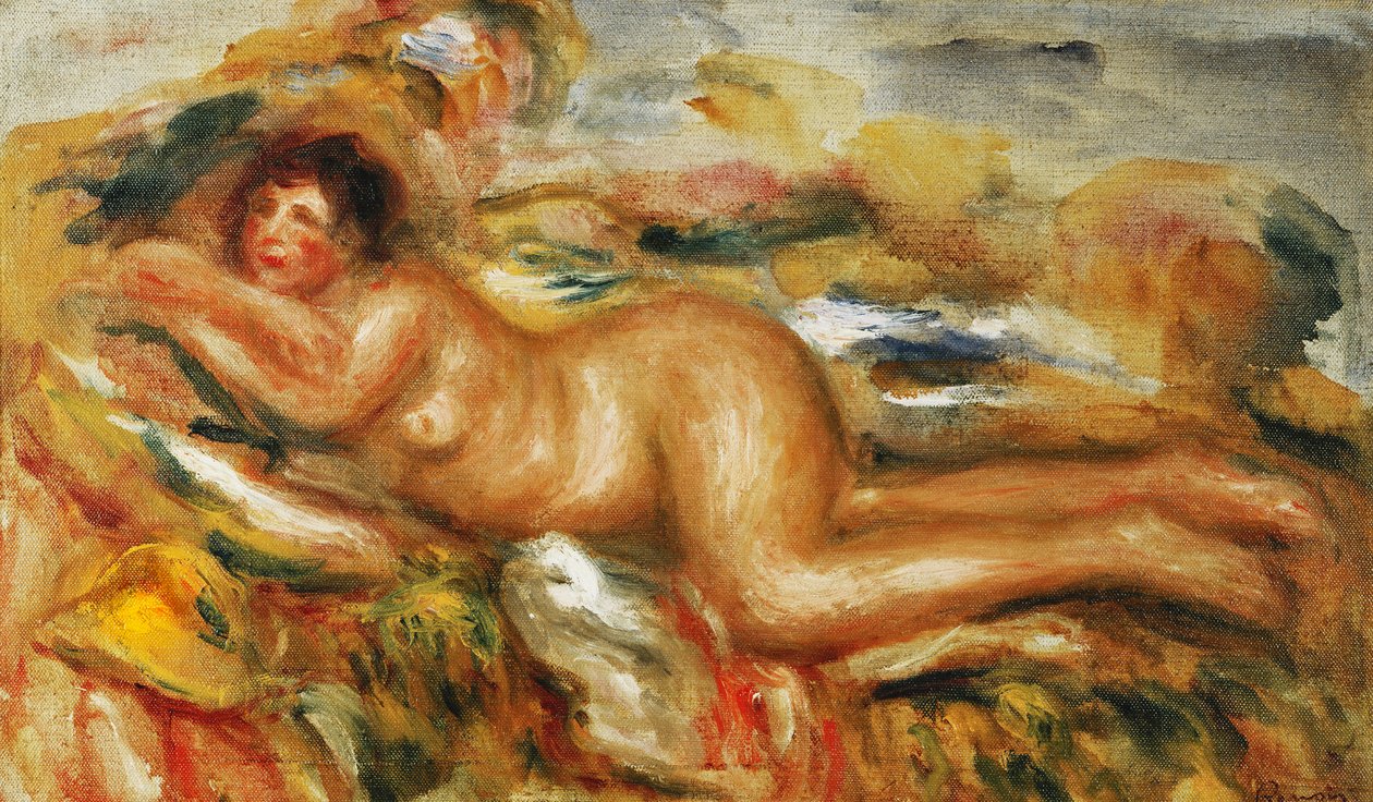 Çimenlerin Üzerinde Çıplak Kadın; Femme Nue ve Herbe, 1915 by Pierre Auguste Renoir