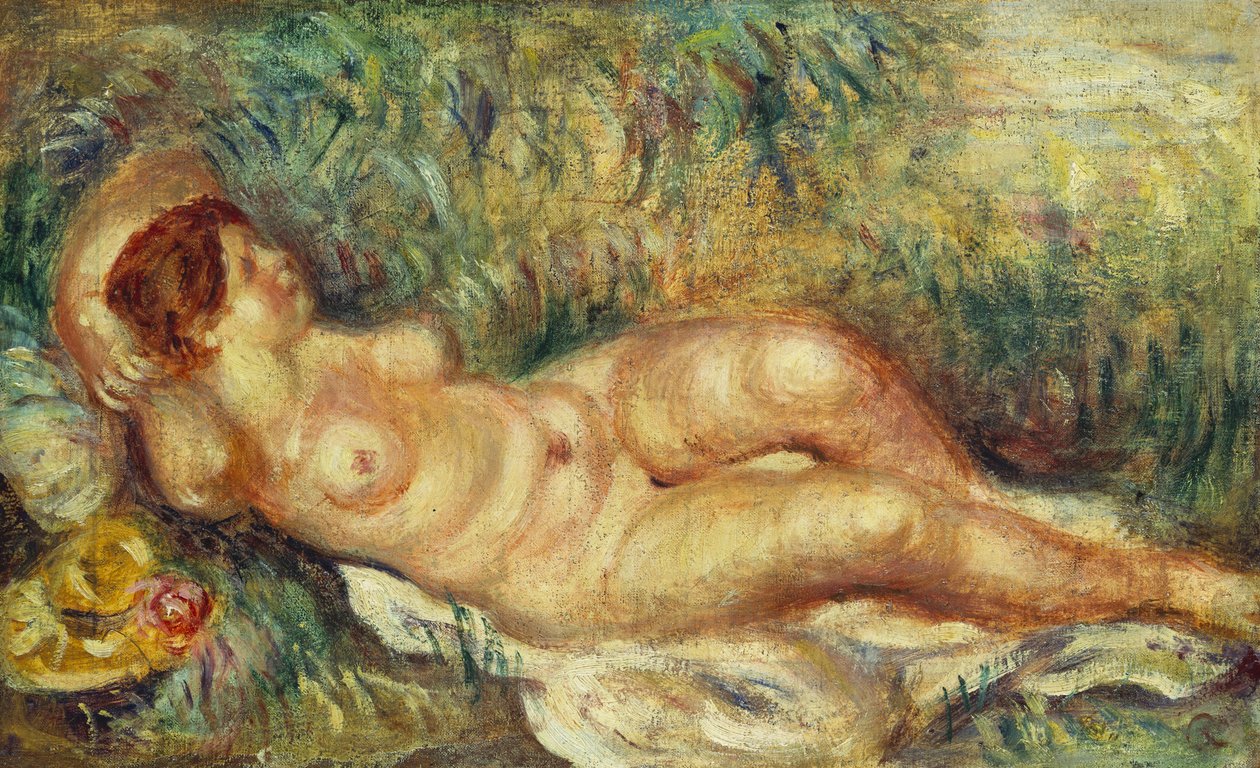 uzanmış çıplak by Pierre Auguste Renoir