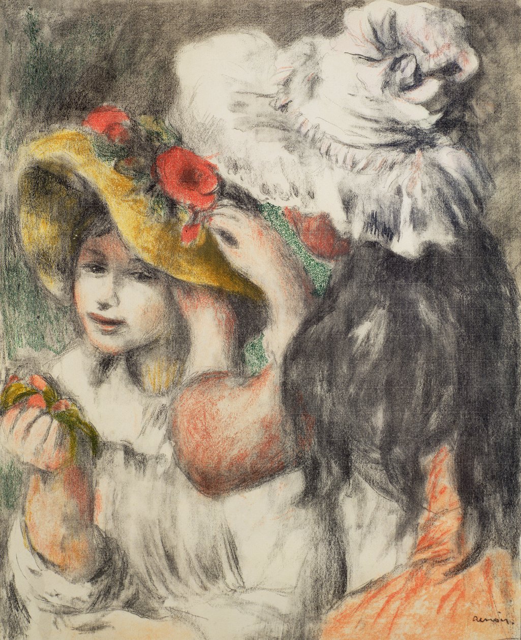 Şapkayı İğnelemek, 1898 by Pierre Auguste Renoir