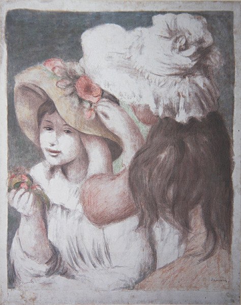 Şapkayı İğnelemek by Pierre Auguste Renoir