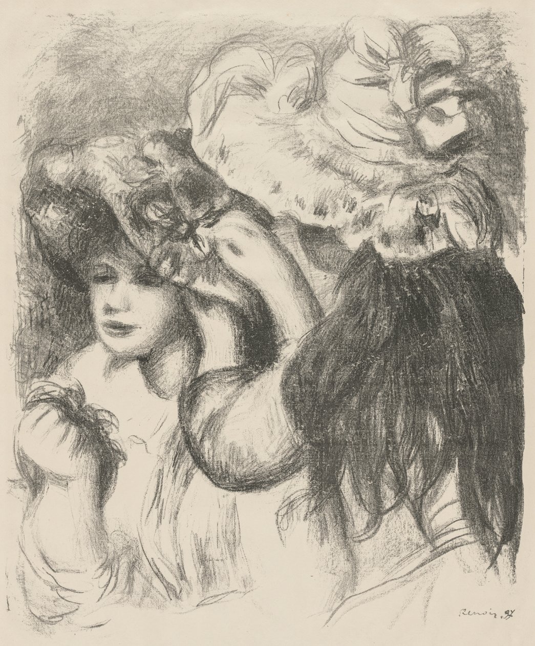 Şapkayı İğnelemek by Pierre Auguste Renoir