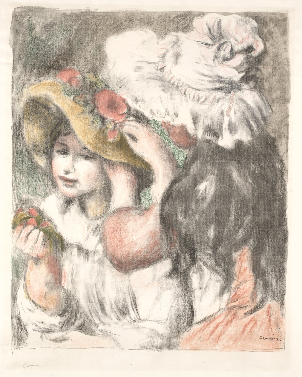 Şapkayı İğnelemek by Pierre Auguste Renoir