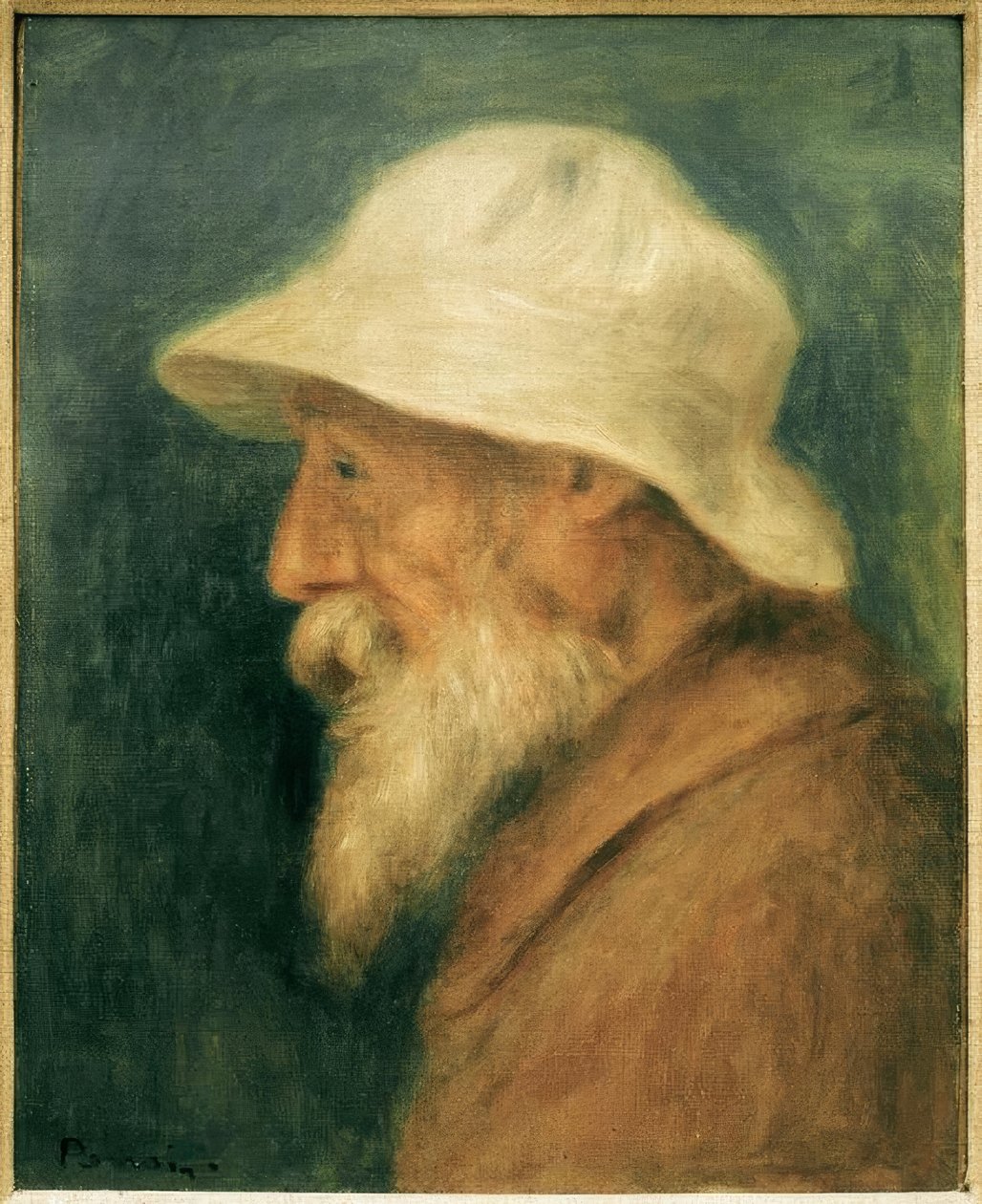 Beyaz şapkalı sanatçının portresi by Pierre Auguste Renoir