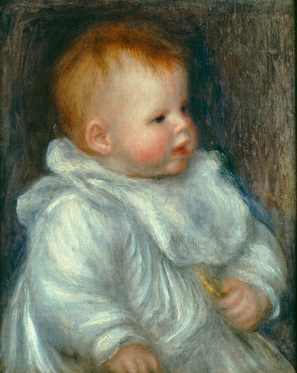 Mavi Bir Arka Plana Karşı Coco Portresi by Pierre Auguste Renoir