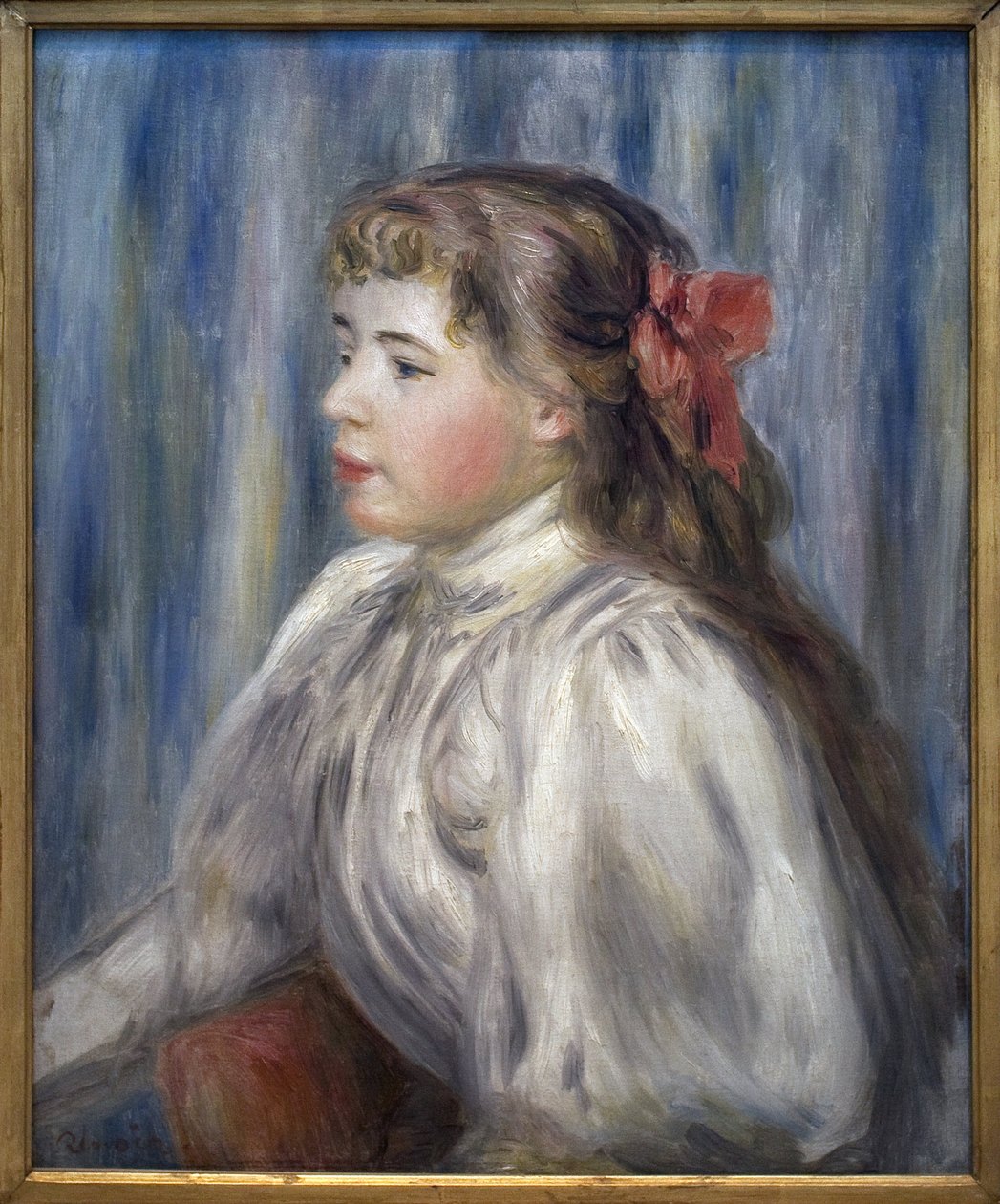 Genç bir kızın portresi. Pierre Auguste Renoir (1841-1919), tuval üzerine yağlıboya, 1892 dolaylarında tablo. Fransız Sanatı by Pierre Auguste Renoir