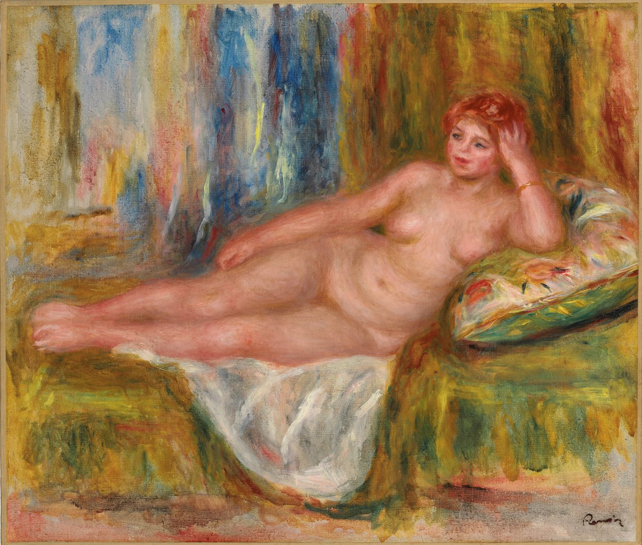 uzanmış kadın çıplak; Çıplak kadın, 1918 by Pierre Auguste Renoir
