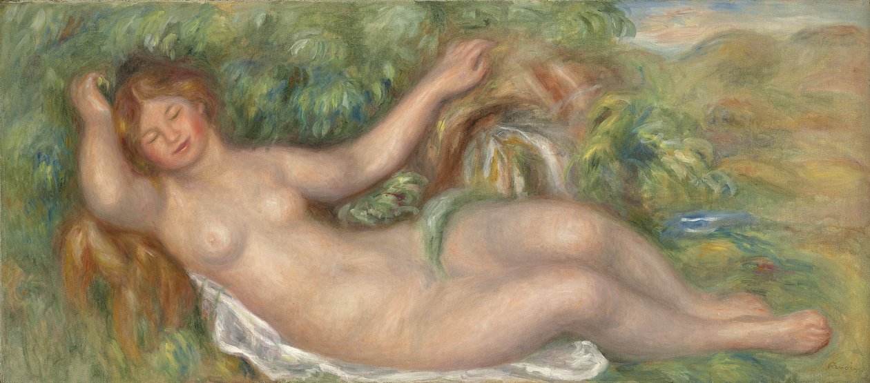 uzanmış çıplak; Kaynak, 1902 by Pierre Auguste Renoir