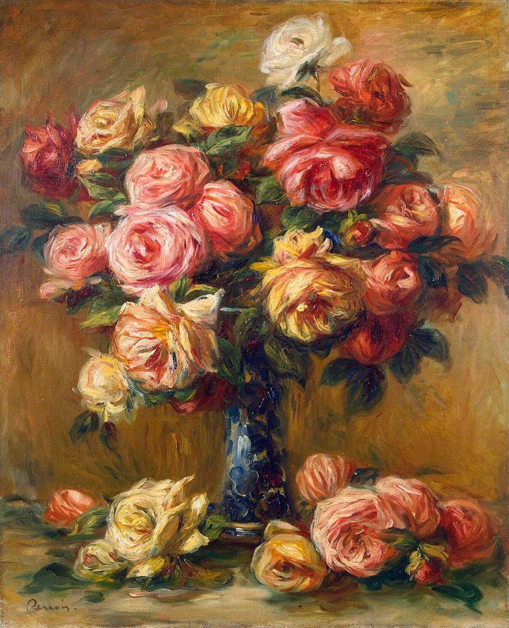 Vazoda Güller, c1910. by Pierre Auguste Renoir