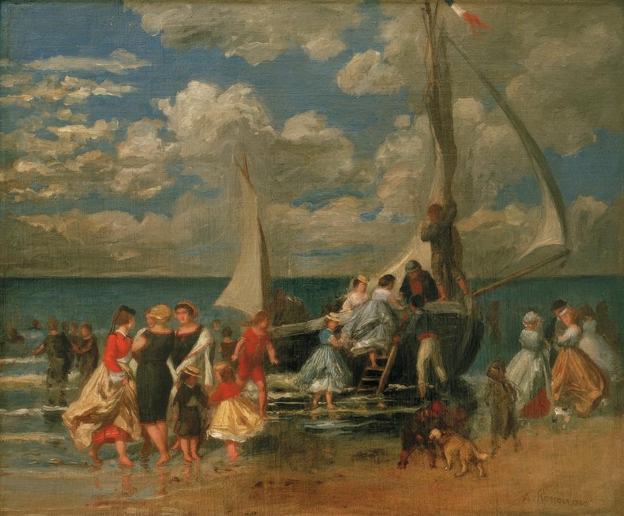 Tekne etrafında buluşma by Pierre Auguste Renoir