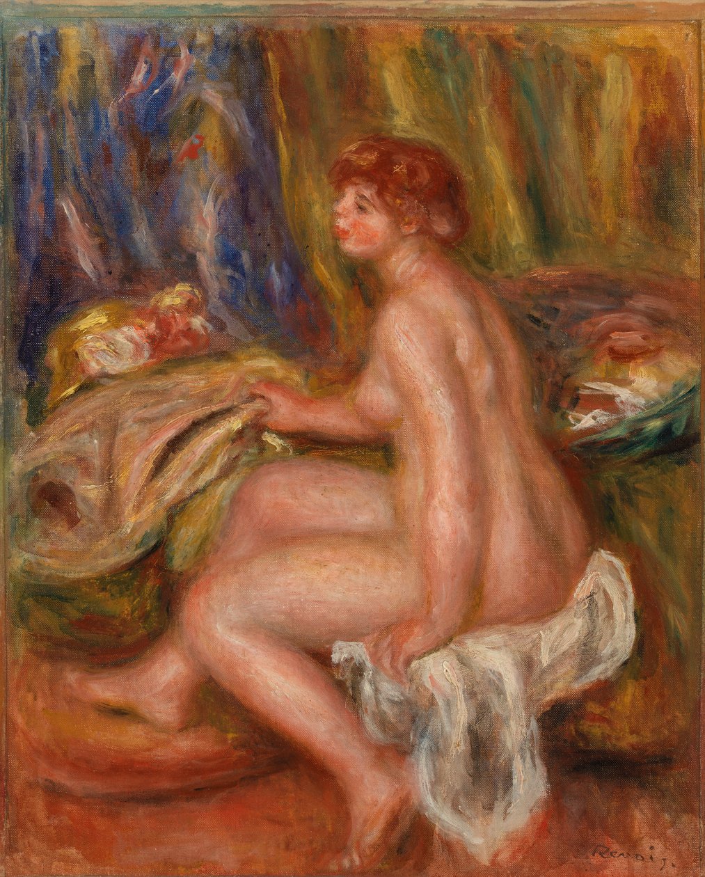 Oturan Kadın Çıplak, Profil Görünümü by Pierre Auguste Renoir