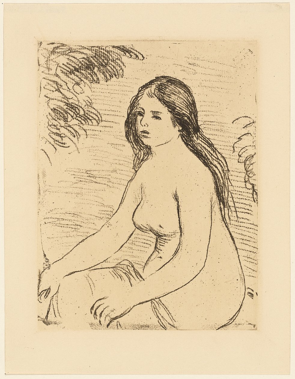 Oturan Çıplak Kadın by Pierre Auguste Renoir